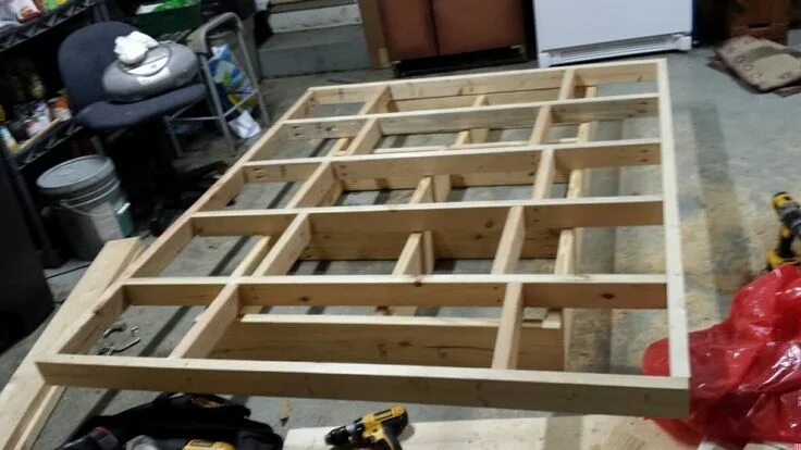 Парящая кровать своими руками из дерева чертеж The Small Frame Under The Larger One Makes This Project FLOAT Right Off The Grou