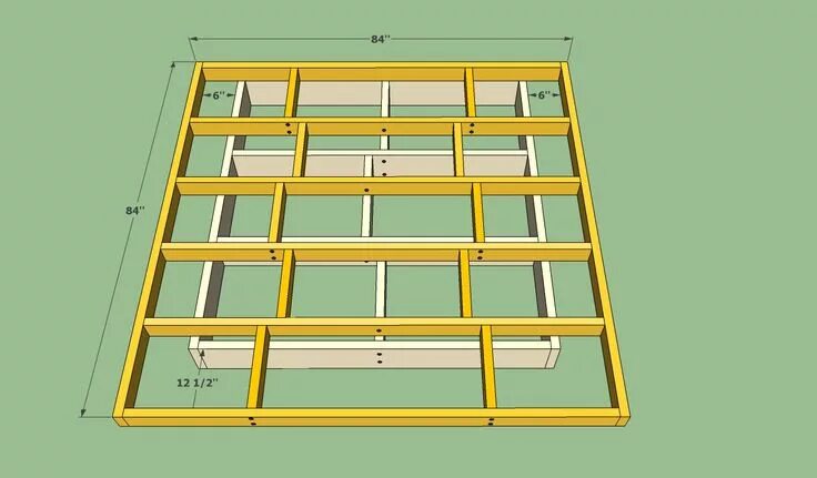 Парящая кровать своими руками из дерева чертеж Platform bed frame plans HowToSpecialist - How to Build, Step by Step DIY Plans 