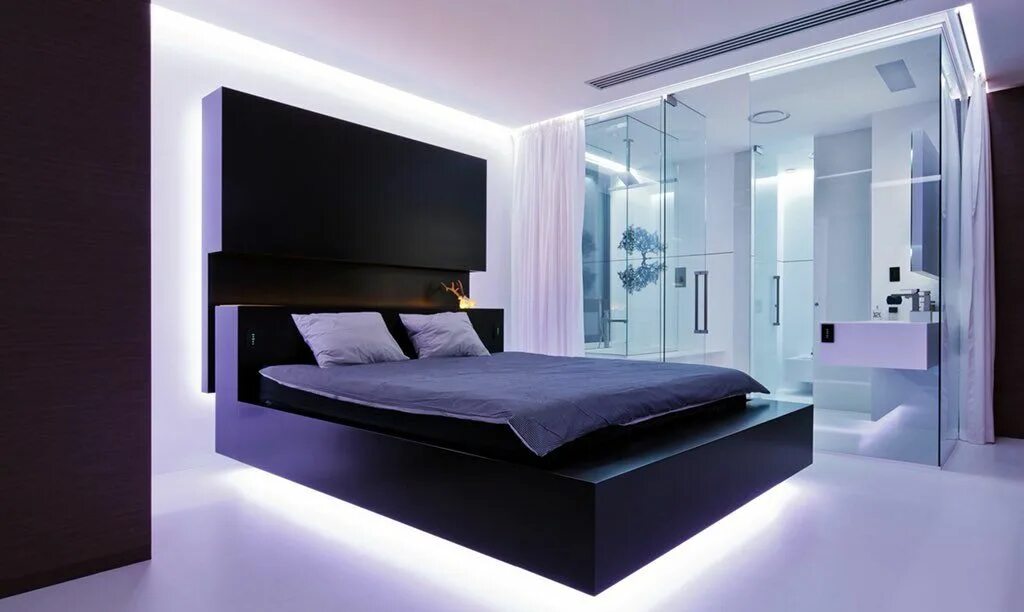 Парящая кровать в интерьере спальни Ben Wegmann on Twitter Chambre design, Chambre a coucher contemporaine, Chambres