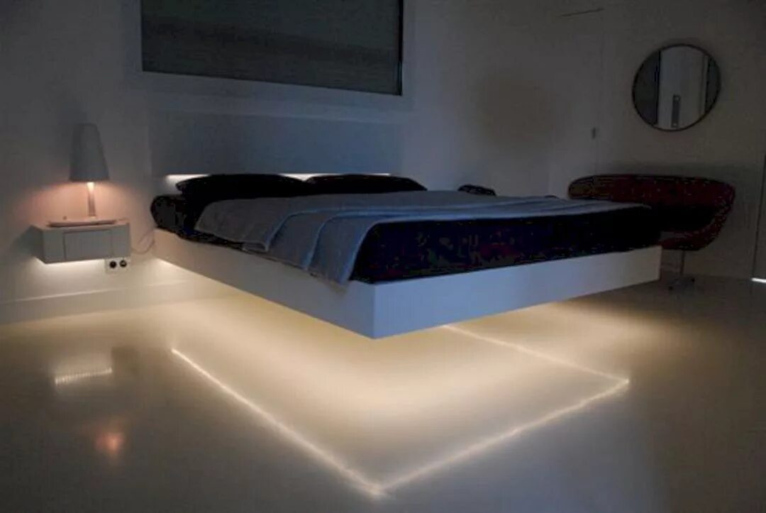 Парящая кровать в интерьере спальни Phenomenon 40 Amazing Floating Bed Design and Decorating Ideas For Sleeping Like