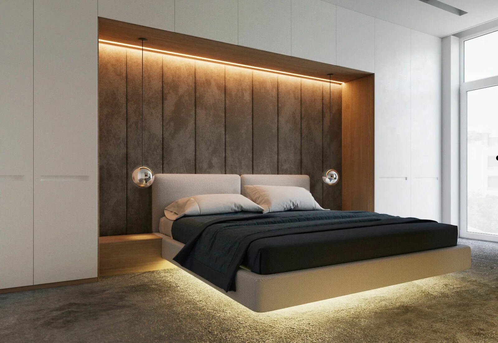 Парящая кровать в интерьере спальни Comfort Project in Dnipro, Ukraine by Need Design - Sohomod Blog Bed furniture d