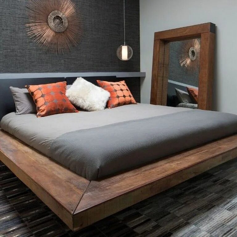 Парящая кровать в стиле лофт 42+ Stunning Apartment Bedroom Ideas On A Budget #bedroomdecor #bedroomdesign #b