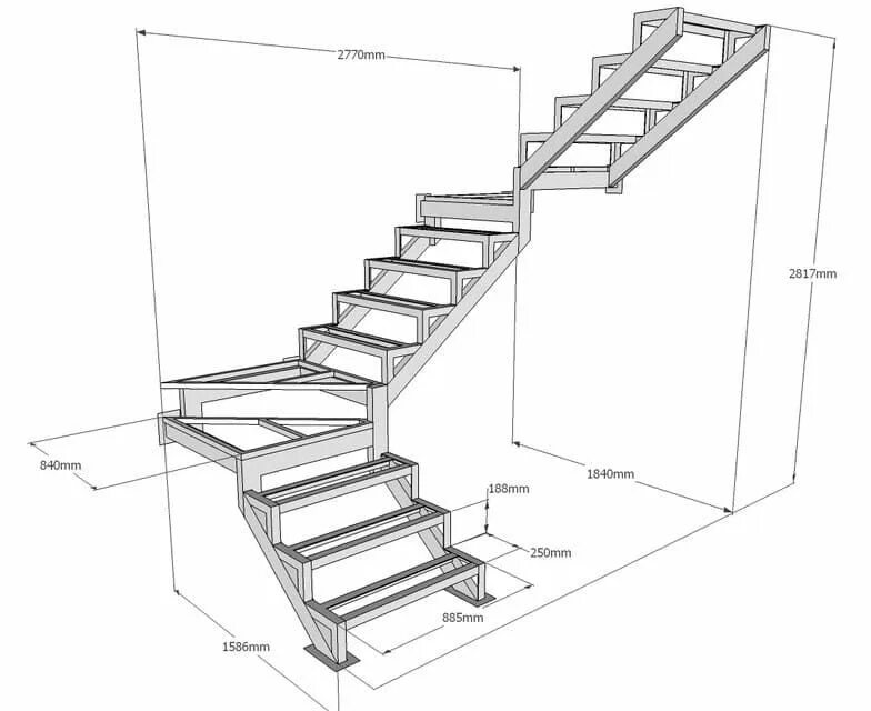 Парящая лестница чертеж 60 Planos de escaleras de hierro - en PDF con detalles Stairs design, Stairs des