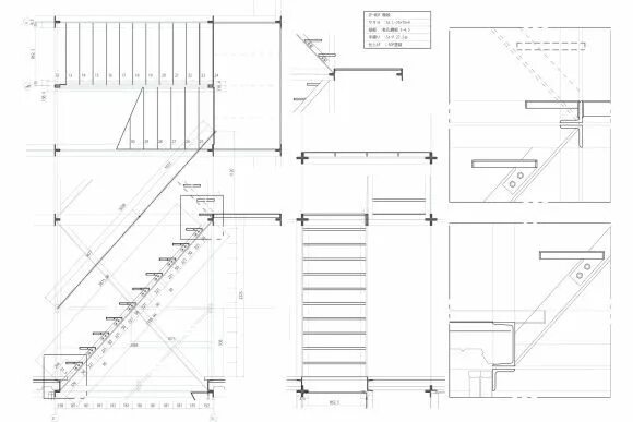 Парящая лестница чертеж STAIRS: LE CORBUSIER JOHN HEJDUK HAN TUMERTEKIN OMA JOHN PAWSON HERZOG & DE. Int