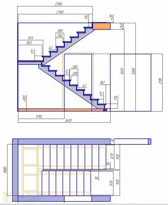 Парящая лестница чертеж Significant RCC Information About Footings, Beams, Columns, Slabs, And Stairs St