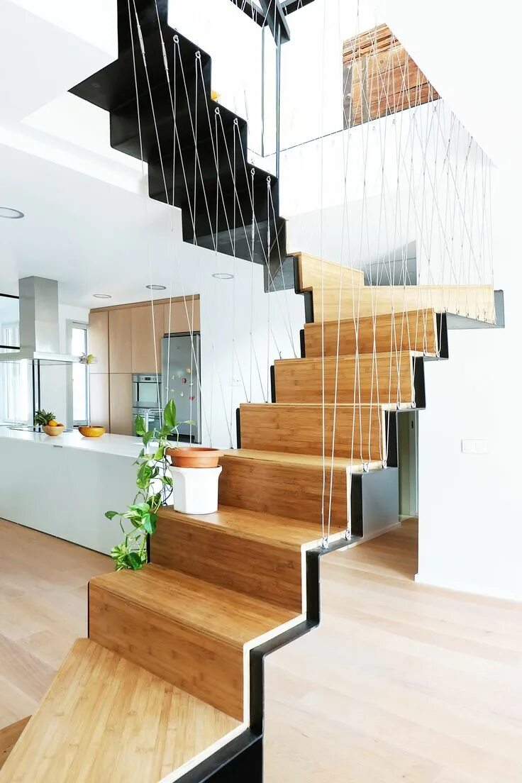Парящая лестница в частном доме фото Gallery of Duplex in Madrid / Marta Badiola + Jorge Pizarro - 2 Staircase design
