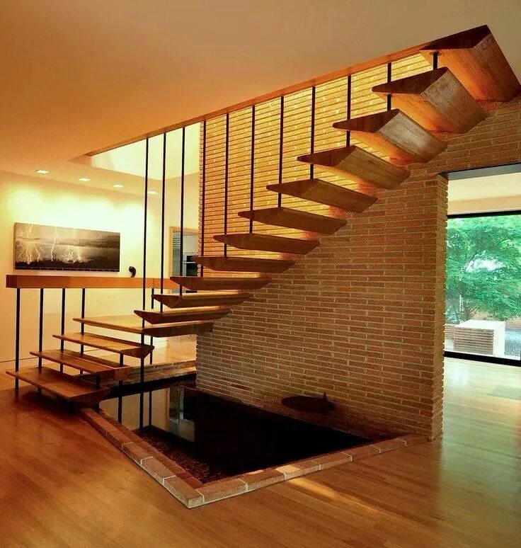 Парящая лестница в частном доме фото Architecture Mid century modern house, Modern architecture, Mid century house