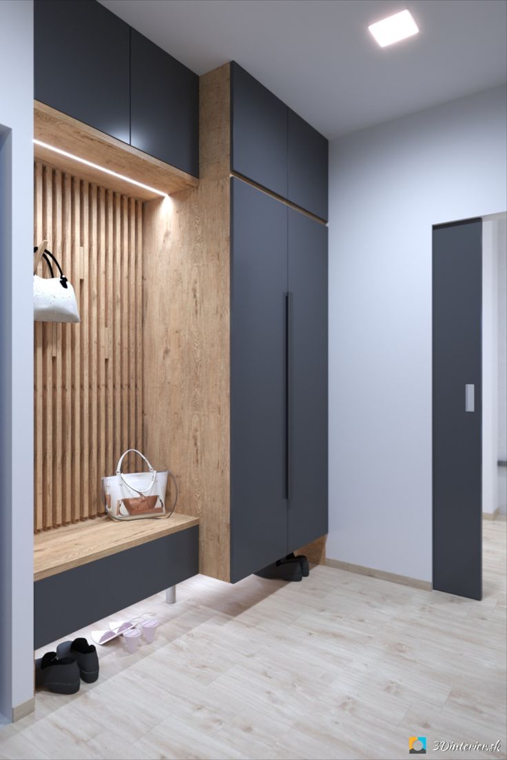 Парящая прихожая фото Moderný minimalistický interiér domu PCO 3Dinterier.sk Home hall design, Foyer d