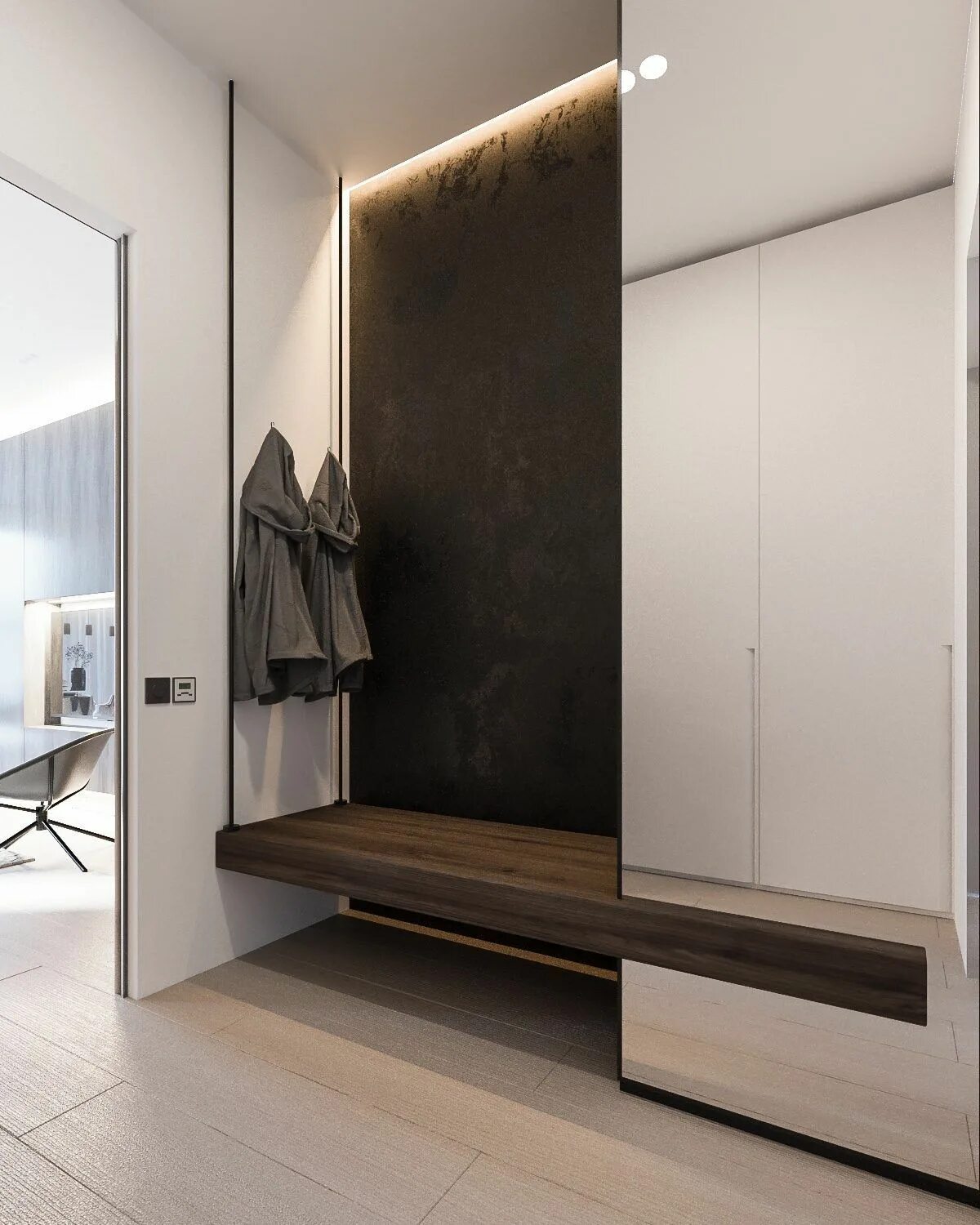 Парящая прихожая фото в интерьере Loading... Minimalist home decor, Modern entryway decor, Minimalist entryway