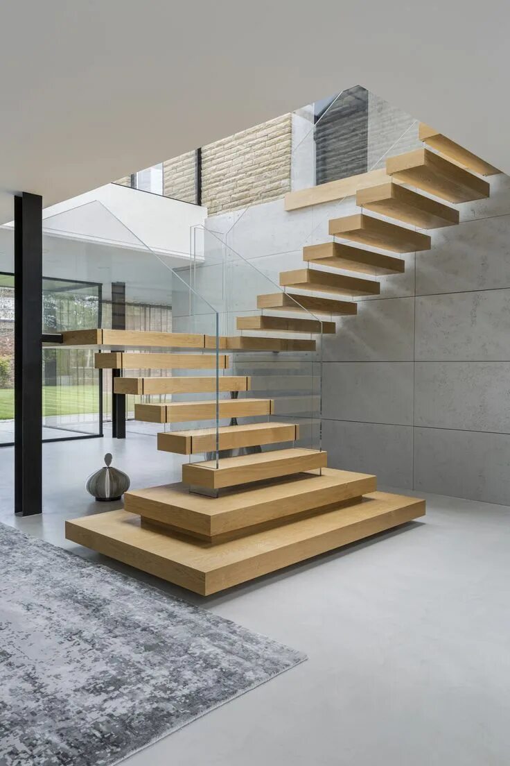 Парящие лестницы из металлоконструкций для дома фото Feature Staircase with Floating Treads, Yorkshire Stairs design modern, Stairway