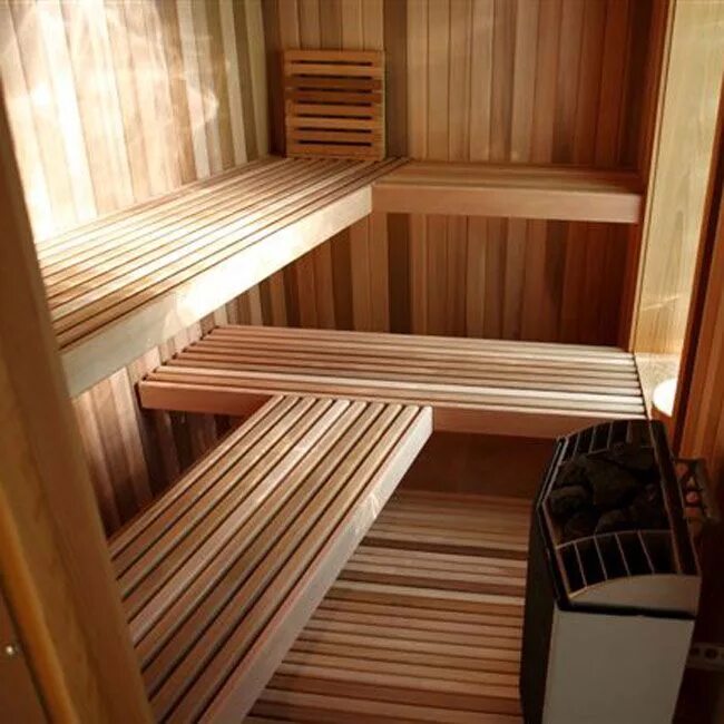 Парящие полки в бане фото 5'x8' Home Sauna Kit + Heater + Accessories Sauna room, Sauna design, Home sauna