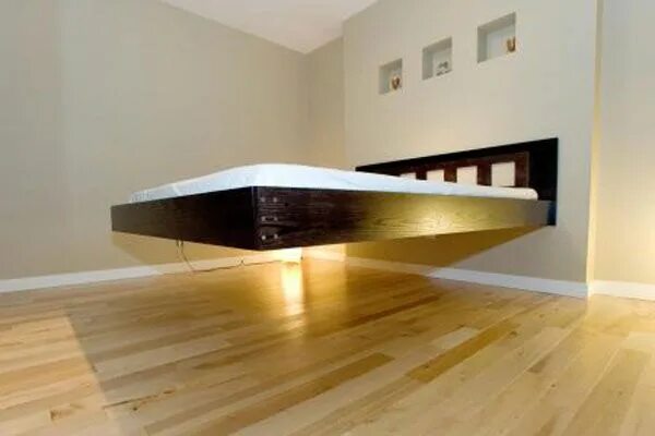 Парящие стены фото HugeDomains.com Creative beds, Floating bed frame, Bedroom design