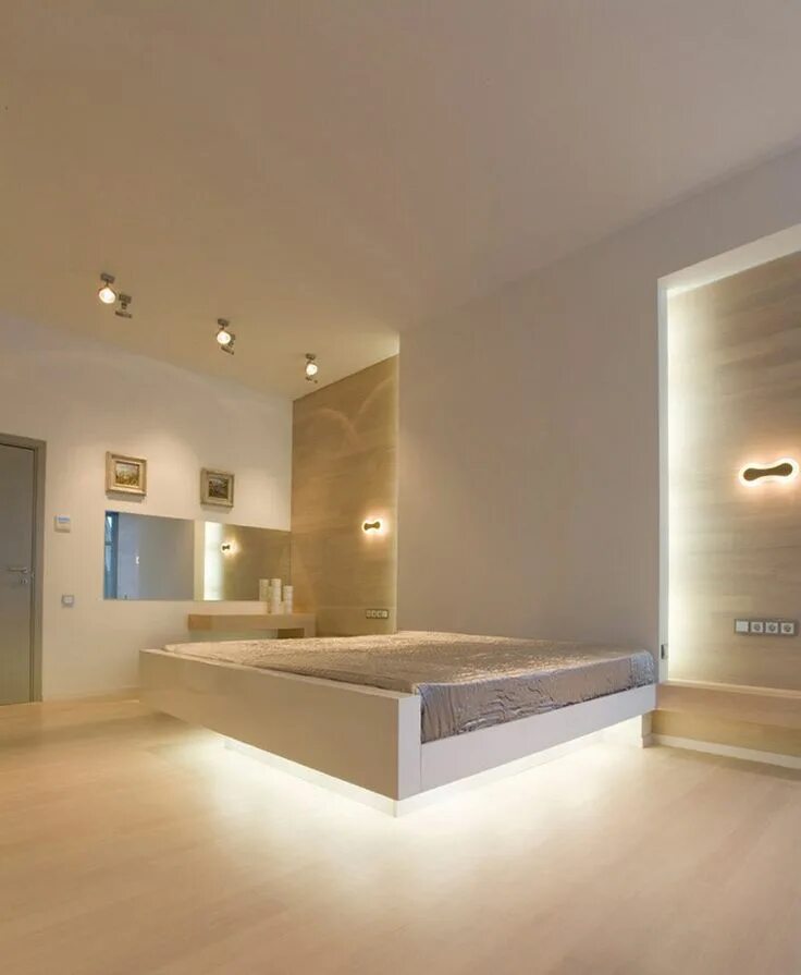 Парящие стены в интерьере как сделать 8 camas com luzes escondidas embaixo delas CASA.COM.BR Quartos luxuosos, Cama, E