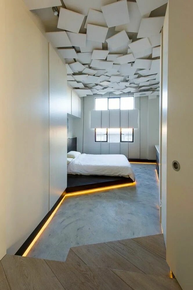 Парящие стены в интерьере как сделать who said panels should cover a ceiling in some order Plafond design, Architectur