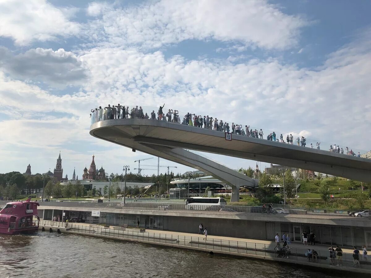 Парящий мост в зарядье фото Висячий мост зарядье