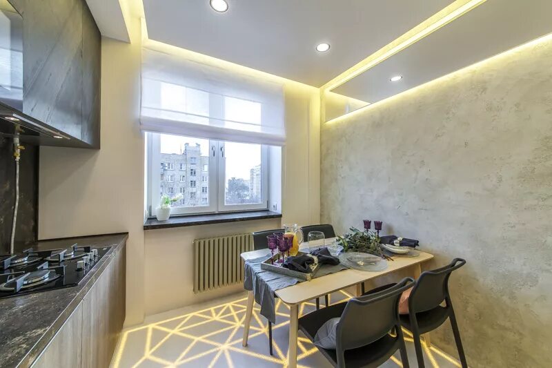 Парящий потолок на кухне фото Кухня с паутинкой - передача "Квартирный вопрос" на официальном сайте "Переделка