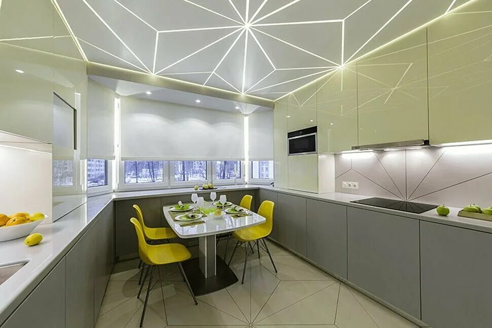 Парящий потолок на кухне фото Natyazhnyye potolki, ceiling systems, Minsk, Prytyckaga Street, 158 - Yandex Map