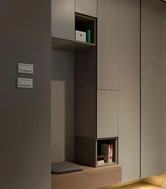 Парящий шкаф в прихожую фото HOME Crazy Metal Stainless steel integrated wall panel Cupboard design, House in