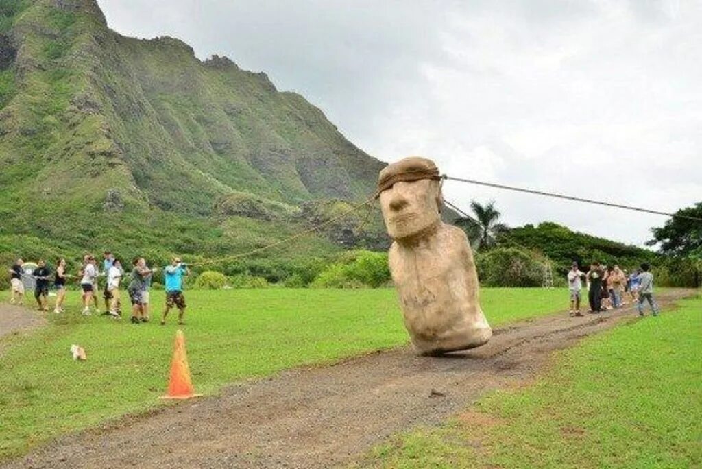 Пасха остров смешные статуи фото Did Easter Island's famous statues 'walk' into place?