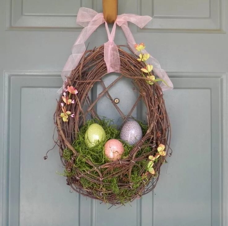 Пасхальный декор своими руками Pin by Elena on Пасха Easter wreaths, Easter decorations wreath, Easter crafts