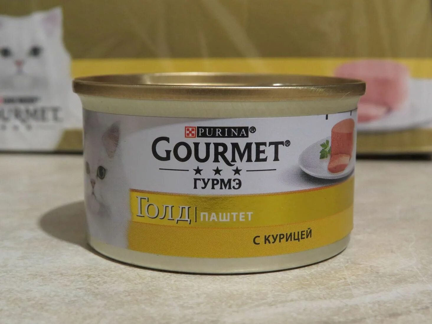 Паштет для котят фото Влажный корм для кошек Gourmet Голд паштет с курицей 85 г х 12шт. 61697 - купить