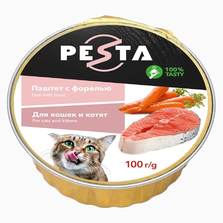 Паштет для котят фото Pesta ламистер для кошек и котят паштет с форелью (100 г.) 4622942600658 недорог