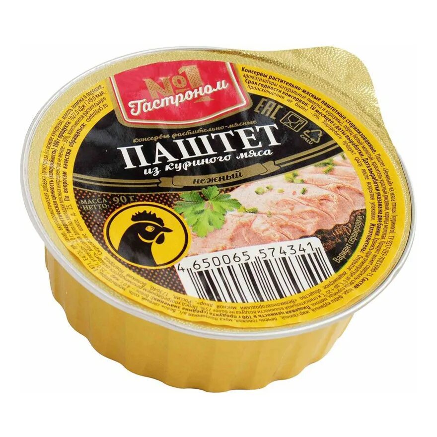 Паштет куриный магнит фото Паштет куриный Гастроном № 1 Нежный 90 г - состав и характеристика - Мегамаркет