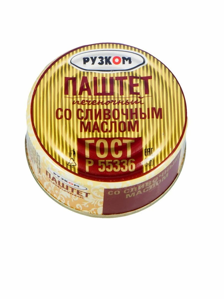Паштет печеночный со сливочным маслом фото Паштет ГОСТ печеночный с маслом 0,117 литография с/к (12 шт) РУЗКОМ 10804311 куп
