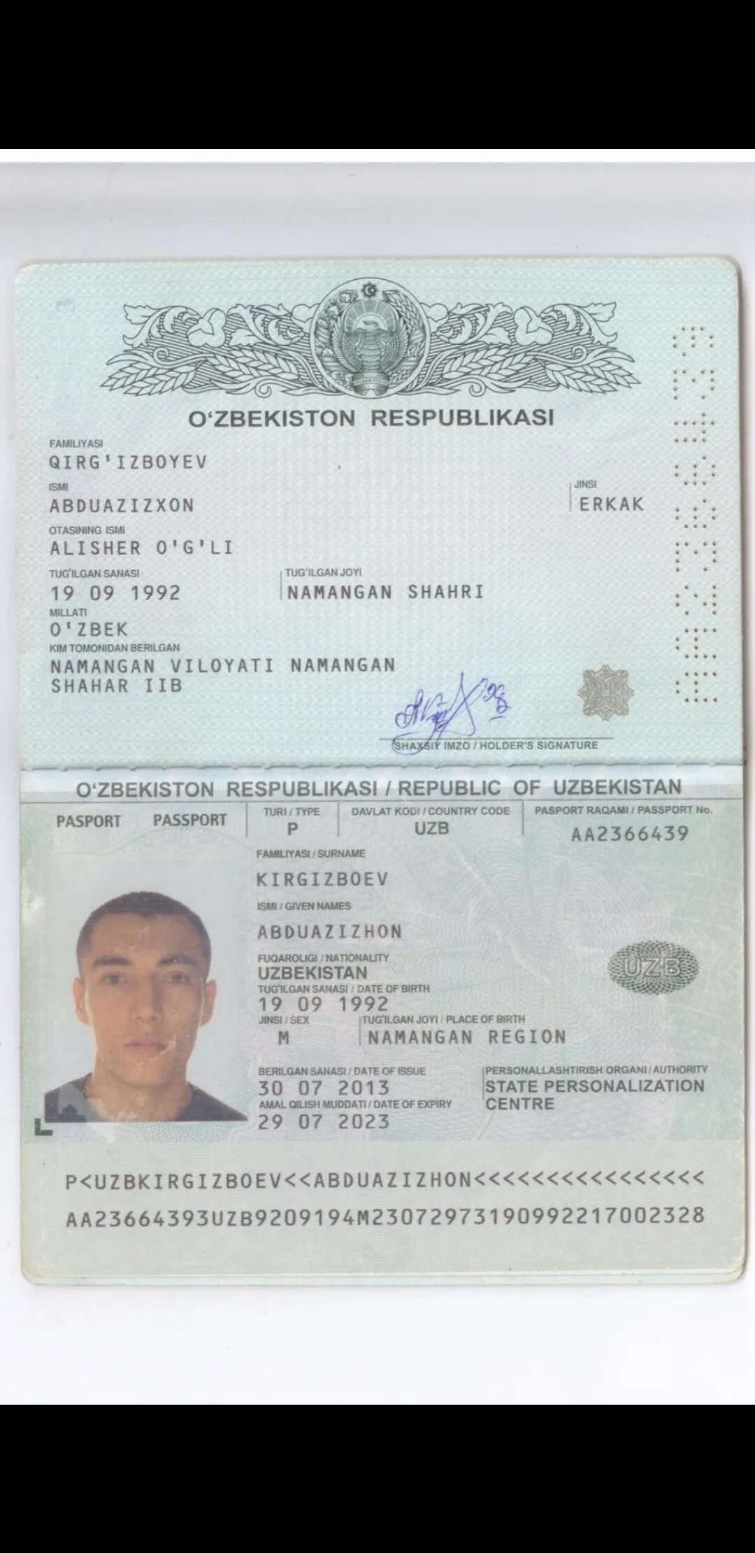 Паспорт гражданина республики узбекистан фото Passport index uzbekistan