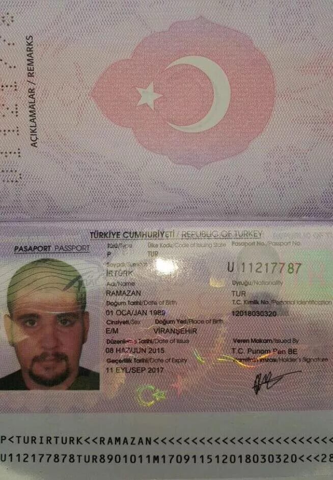 Паспорт гражданина турции фото Паспорт гражданина турции образец