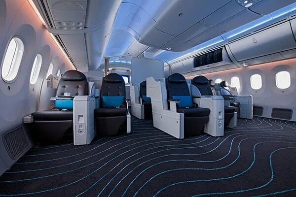 Пассажирские самолеты фото салона Boeing 787-9 Dreamliner Interior