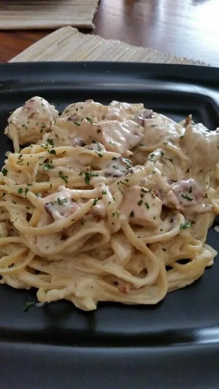 Паста карбонара с курицей фото Olive Garden's Chicken Carbonara Recipe by maria42487 Recipe Chicken carbonara r