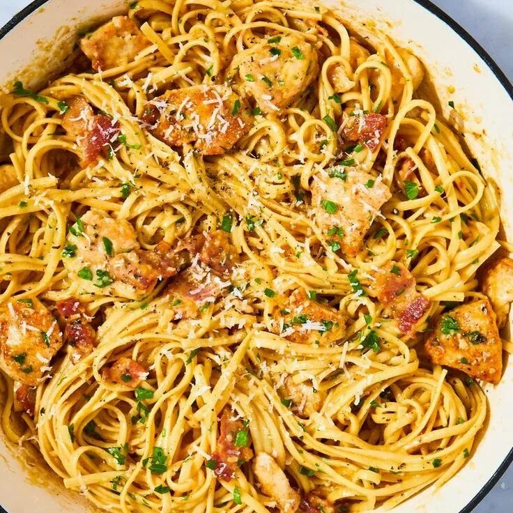 Паста карбонара с курицей фото Best-Ever Chicken Carbonara - 5* trending recipes with videos Recipe Chicken car