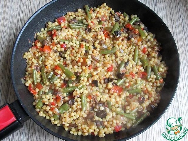 Паста птитим рецепты приготовления с фото Птитим с овощами и грибами - кулинарный рецепт