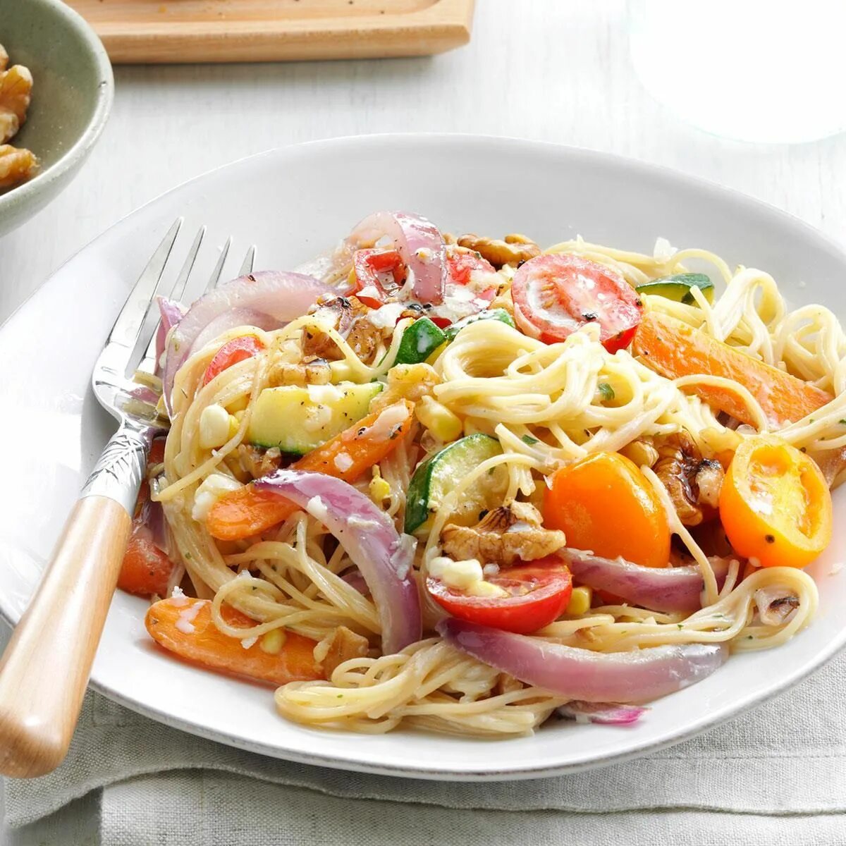 Паста с овощами рецепт с фото Angel Hair Primavera Recipe Pasta dishes, Recipes, Pasta recipes