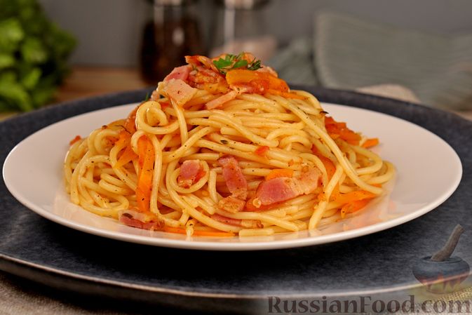 Паста с свининой рецепт с фото Паста, Свинина, Макароны с мясом, Блюда из помидоров, Спагетти, рецепты с фото н