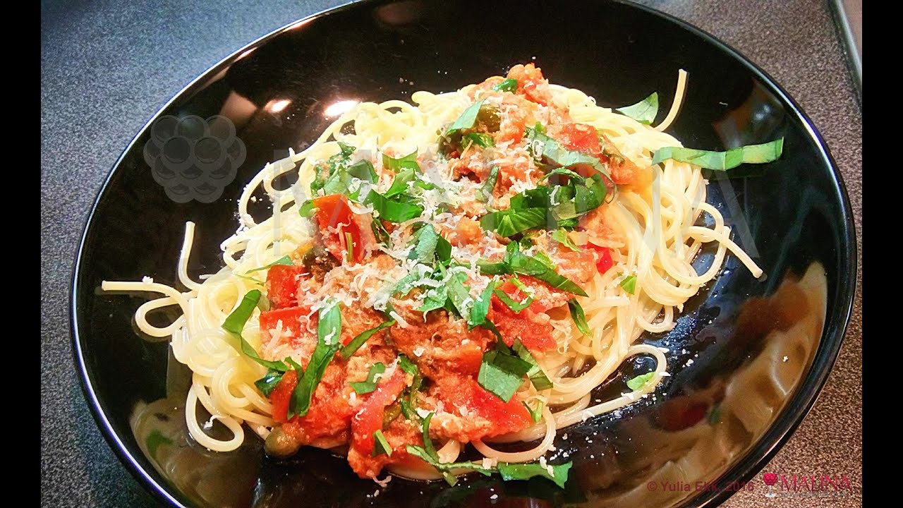 Паста вкусные рецепты с фото простые Итальянская паста с тунцом и анчоусами - YouTube