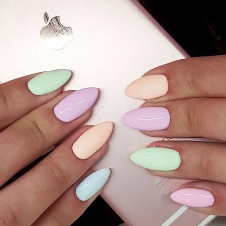 Пастельные ногти дизайн 33+ Extremely Cute Candy Colors Nail Art Design 2019 Дизайнерские ногти, Разноцв