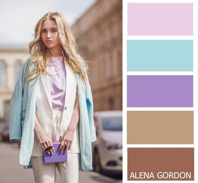 Пастельные сочетания цветов в одежде Color-Block Fashion by Alena Gordon Цветовые сочетания, Новые образы, Цветовые п
