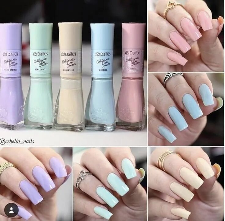 Пастельные цвета для маникюра Pin de лю em U N H A S Unhas coloridas, Unhas bonitas, Unhas meninas