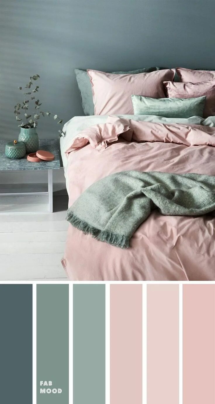 Пастельные цвета это какие цвета в интерьере #Bedroom #Color #Green #mauve #palette #pink #Sage green sage mauve pink bedroom