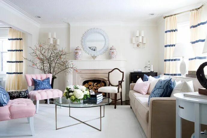 Пастельные тона в интерьере гостиной Una casa muy femenina A very feminine home Decoración de unas, Decoracion de sal