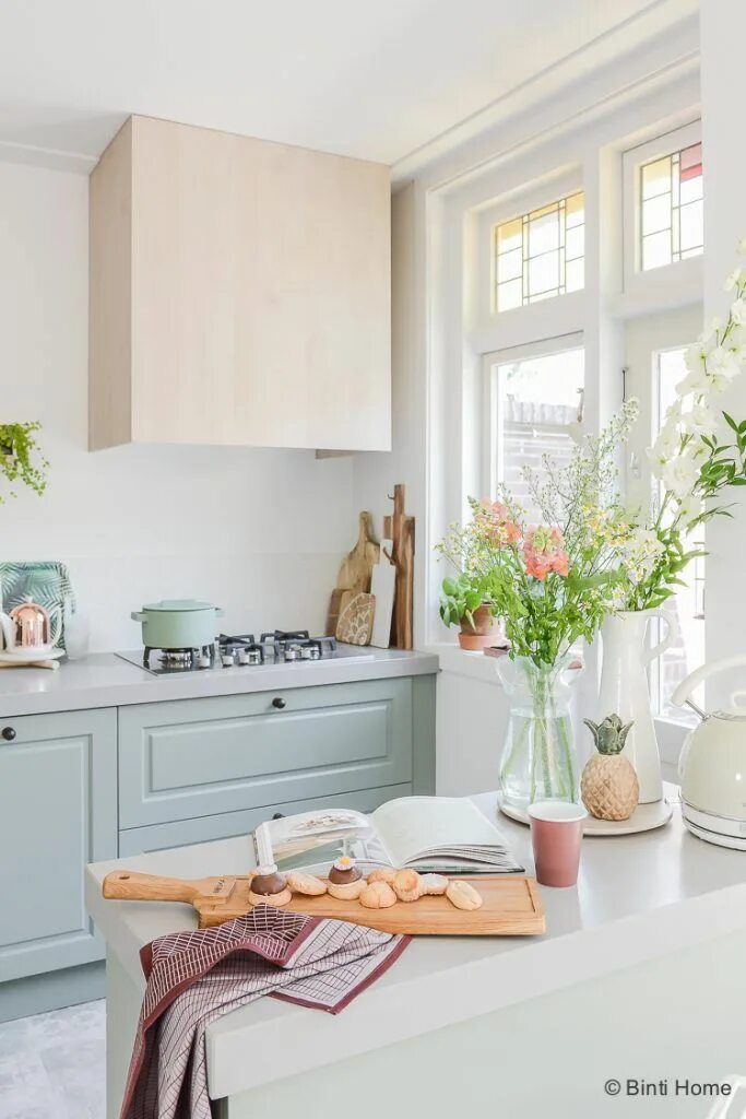Пастельный интерьер кухни Pastel inspiratie : Mint groen in de keuken Keuken idee, Gerenoveerde keuken, Kl