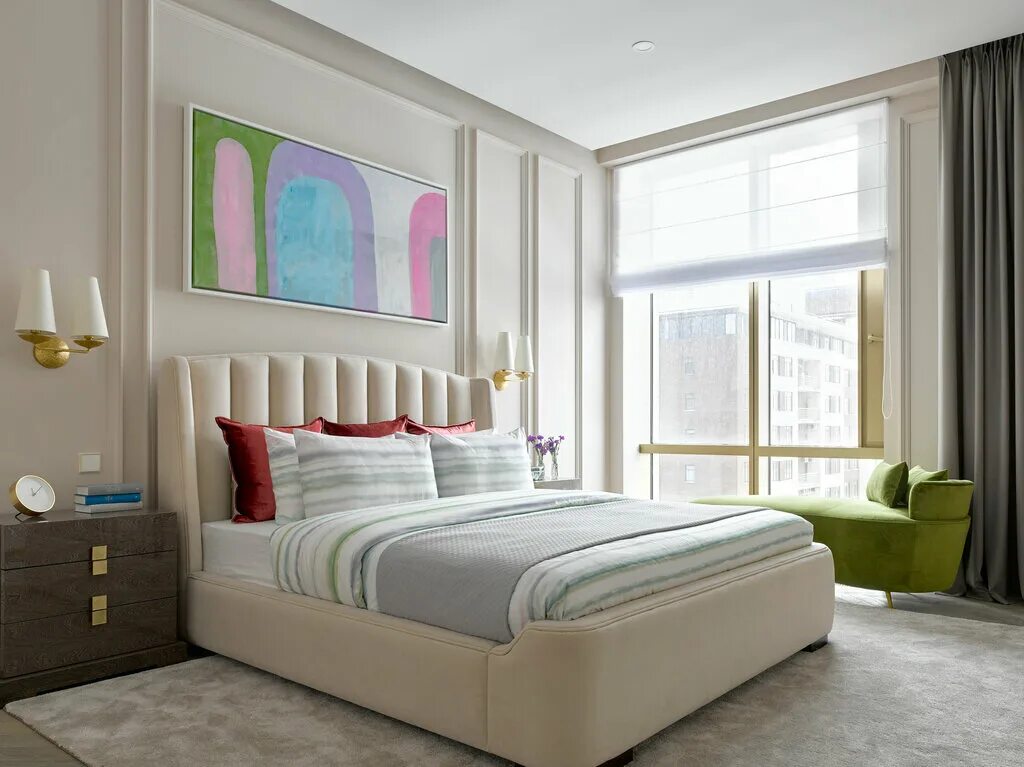 Пастельный интерьер спальни Больше не работает: Berphin Interiors, дизайн интерьеров, Москва, Большая Грузин