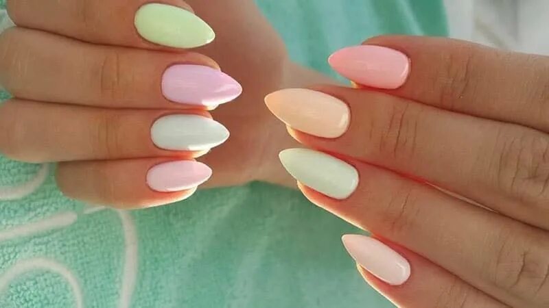 Пастельный маникюр миндаль 60 Almond Shape Nail Designs To Admire Almond shaped nails designs, Nail designs