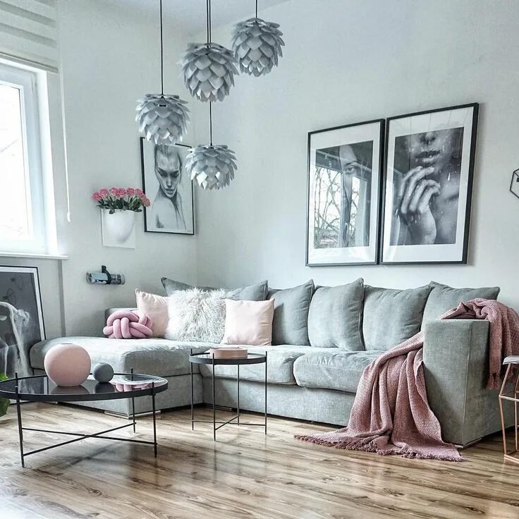 Пастельный серый в интерьере Instagram post by Easyinterieur * Jan 14, 2017 at 7:12pm UTC Grey and pink livin
