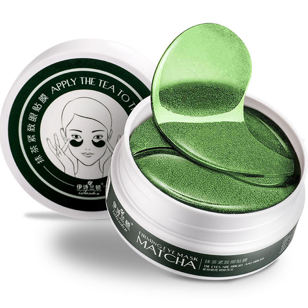 Патчи для глаз фото баночек 1Set 60 Pcs Green Tea Powder Gel Collagen Eye Masks Sheet купить недорого - выго