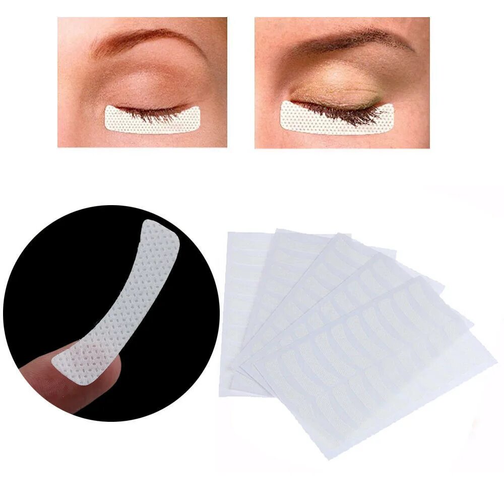 Патчи для макияжа глаз самоклеящиеся 100Pcs/set White Eye Eyelash Extension Fabrics Pads Sticker Patches Adhesive Tap