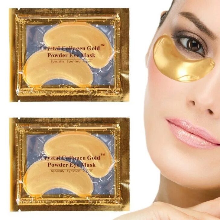 Патчи под глаза фото Коллагеновые патчи для глаз Crystal Collagen Gold Powder Eye Mask купить недорог