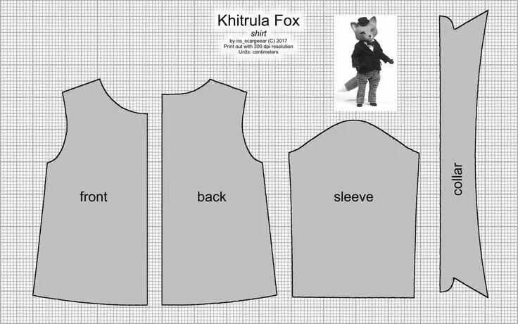 Патернесси выкройки одежды Khitrula Fox Shirt Pattern by scargeear Платья для кукол, Одежда для кукол, Выкр